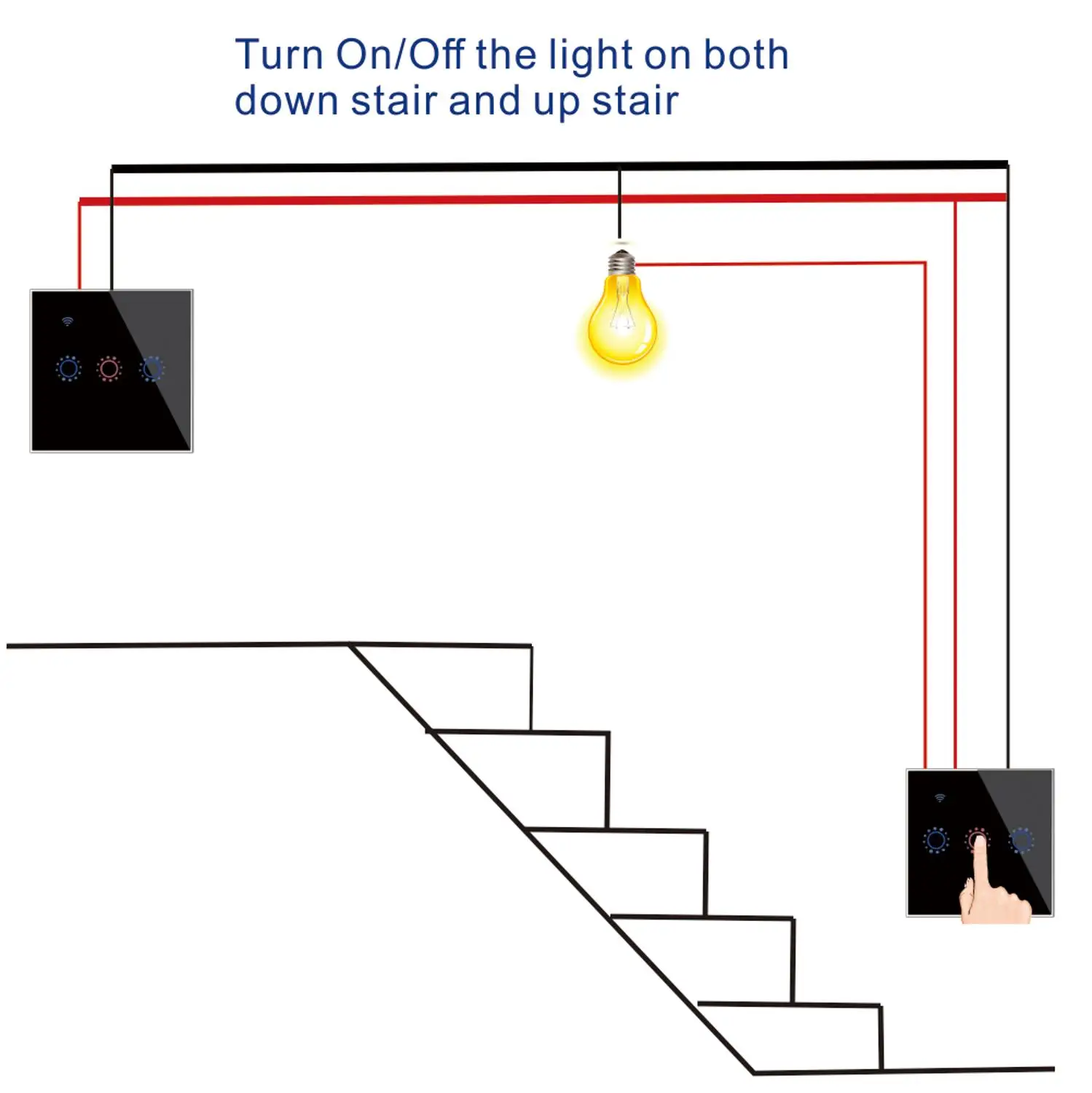 2Way светильник переключатель интеллигентая (ый) Беспроводной Wi Fi сенсорный