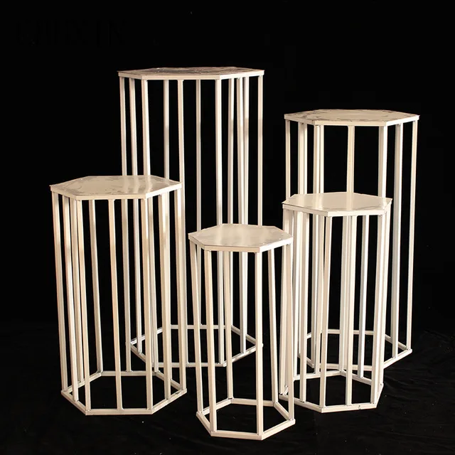 C white 5-piece set 5 шт./компл. торжественное мероприятие Искусственные цветы; платье-торт; еда конфеты дисплей металлический каркас Свадебные круглого стола цилиндрической формы ребенка душевая колонна - Цвет: C white 5-piece set