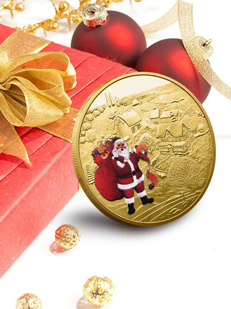 Santa Claus Three-dimensional Metal Medal Collectible Art Souvenir Christmas Gift Commemorative Coins For Boys And Girls | Дом и сад