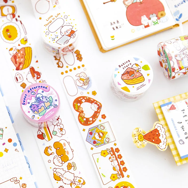 Yoofun Kawaii Decorative Adhesive Tapes Masking Washi Tape Cute Cartoon Stickers Scrapbooking Sticker Label Japanese Stationery