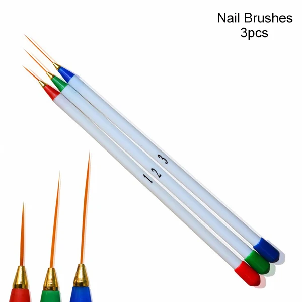 3 шт Pro Nail Кисти DIY Нэйл арт, рисование на ногтях кисточка для нейл-арта Pen Картина УФ-жемчужина польских кисти для ногтей комплект инструмент для точечного нанесения маникюра LATR29 - Цвет: 3pcs set TR29