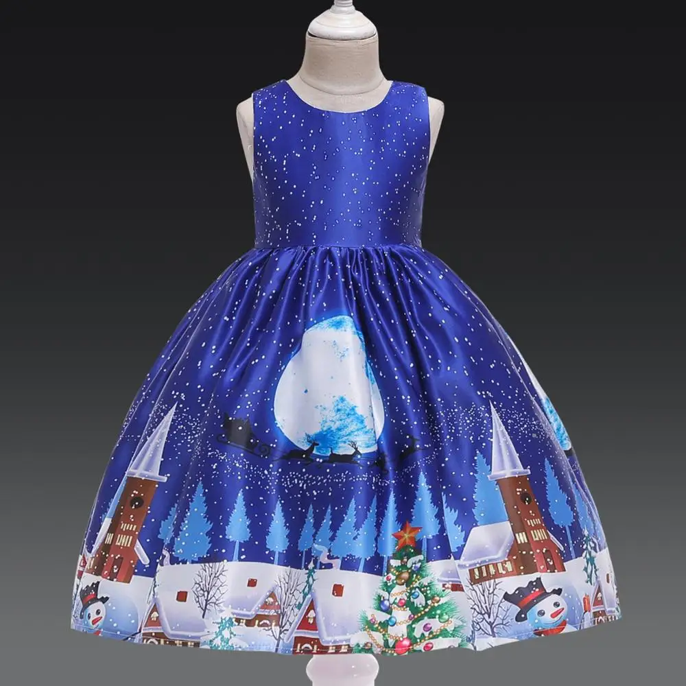 Новогоднее рождественское платье для девочек костюм Санта Клауса Детские платья