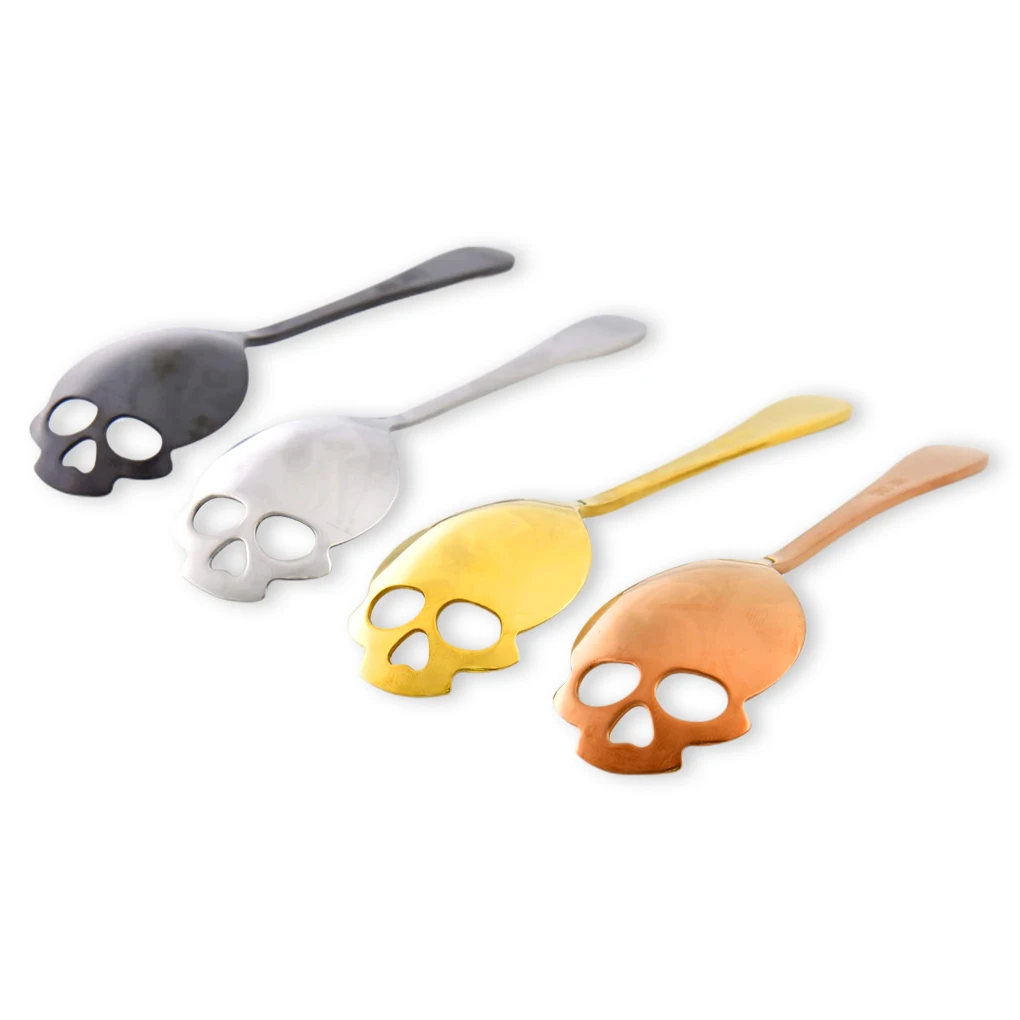 

Stainless Steel coffee Scoop Skull shape dessert spoon Food grade ice cream candy tea spoon tableware Drop shipping