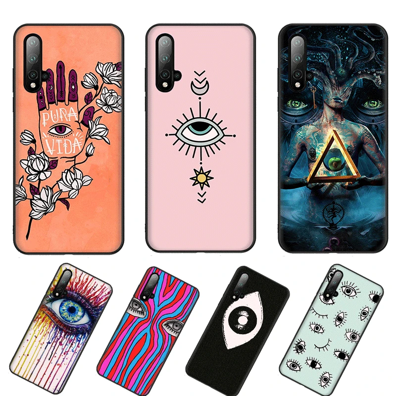 Сусального золота сглаза в Румяна чехол для телефона ТПУ Huawei Честь 20 Pro стиле 20-х г
