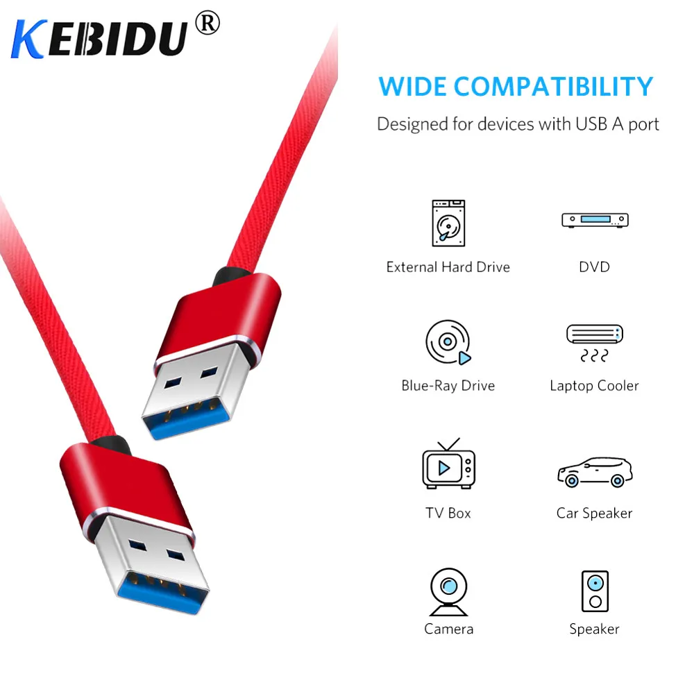 KEBIDU USB 2 0 кабель для передачи данных типа A к Удлинительный Тип папа Мужской