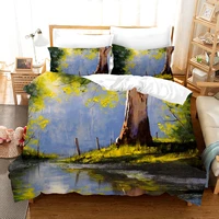 forest bedding set oil painting duvet cover sets figure comforter bed linen twin queen king single size dropshipping gift