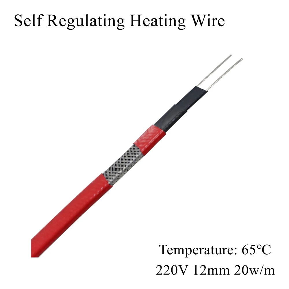 220 12 мм 20 Вт/м Саморегулирующийся нагревательный провод Медь Электрический
