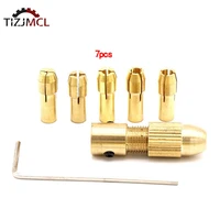 7pcs mini drill chucks chuck adapter for mini tools copper drill folder copper cap axis drill collet with wrench22 354 055 05