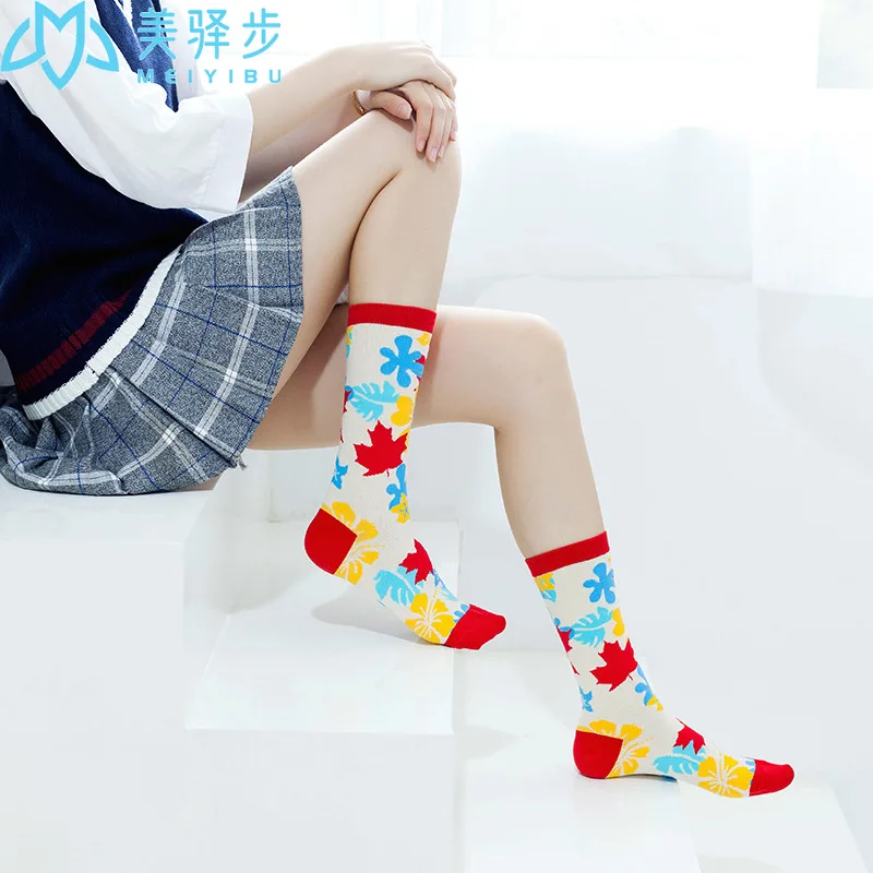 5 pairs per set Women's Autumn and Winter Socks Fashion European and American Tube Fashion Stockings