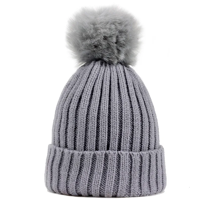 Спортивная шапка с капюшоном новинка детская теплая шерстяная меховым помпоном