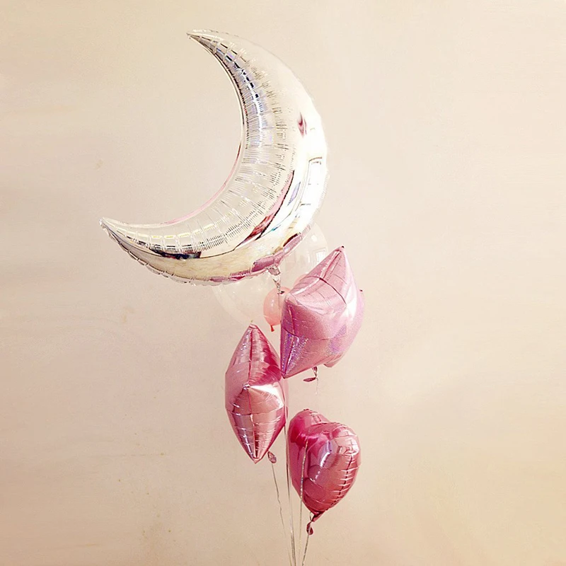 7pcs/lot 30 Inch Large Moon Foil Balloons Gold For Birthday Holiday Party Globos Supplies Wedding Site Layout Decoration Kid Toy | Дом и сад