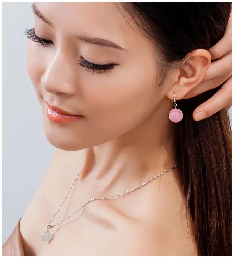 Новая мода бутик серьги розовые натуральные Кошачий глаз женские Тотем мечта