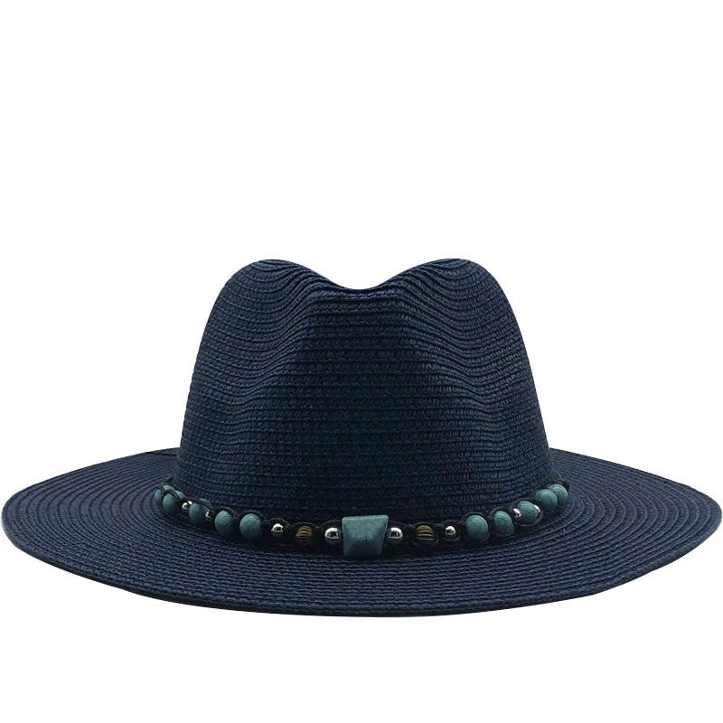 

2020 Simple Women Panama Hat Summer Sun Hats for men Beach Straw Hat for Girl UV Protection Cap chapeau femme