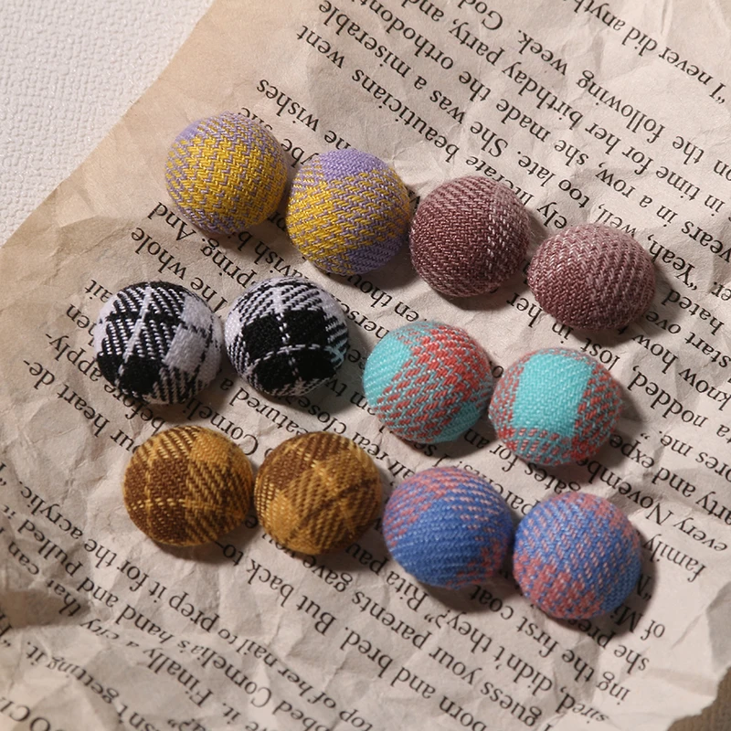 

Черно-белая клетчатая ткань, круглая барабанная пуговица, Женская милая декоративная фурнитура «сделай сам», материалы для аксессуаров