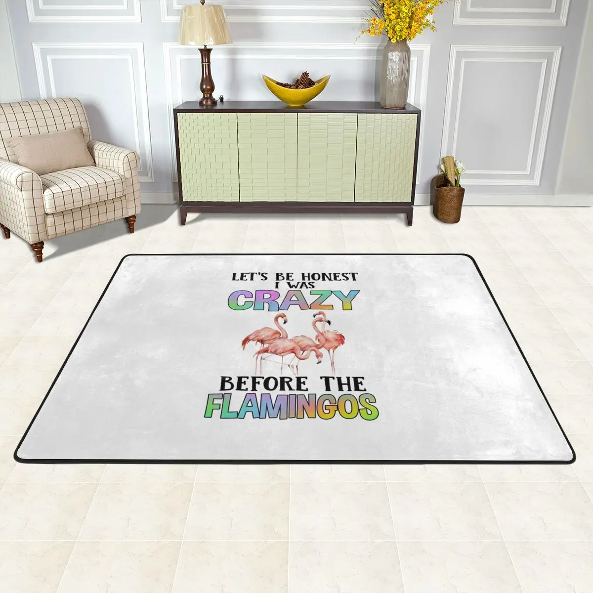 Напольный коврик с фламинго для ванной кухни спальни 60x90 | Дом и сад