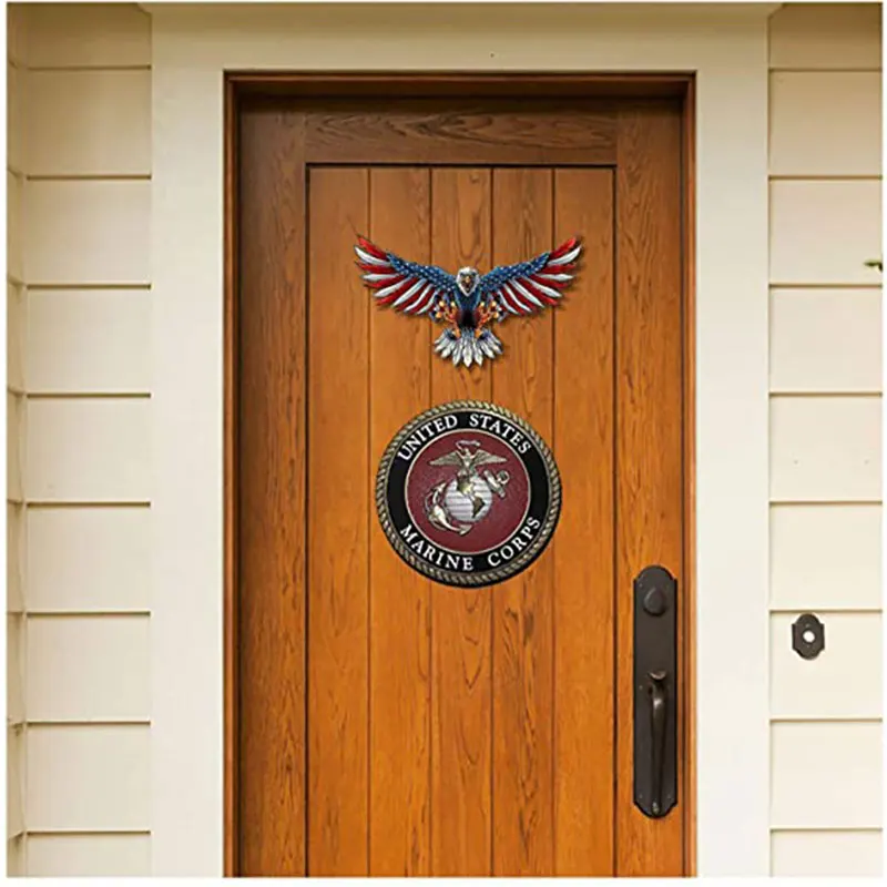 

Hotsale United States Bald Eagle with Flag Wings Heavy Duty Metal American Flags Home Decor Decorative Boards Gift Droppshipping