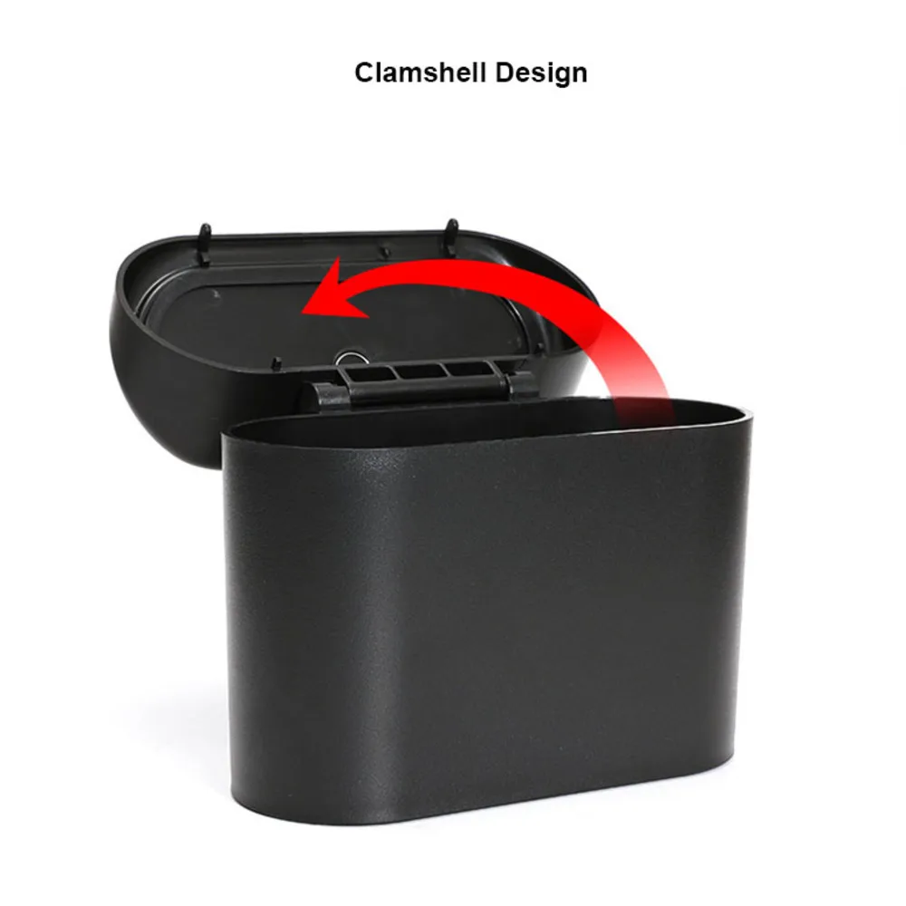 

Car Trash Bin Vehicle Dust Case Storage Box Black Abs Square Pressing Type Trash Can Auto Interior Car Accessories