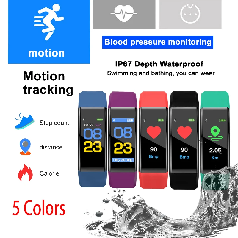 Смарт часы Браслет Водонепроницаемый сердечный ритм кровяное давление