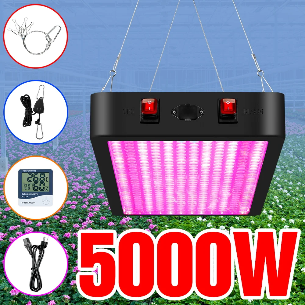 5000W Grow Lamp LED Phyto Led Light 220V Full Spectrum Growing Light 2000W 3000W 4000W Greenhouse Seeds Flowering Growth Lamp