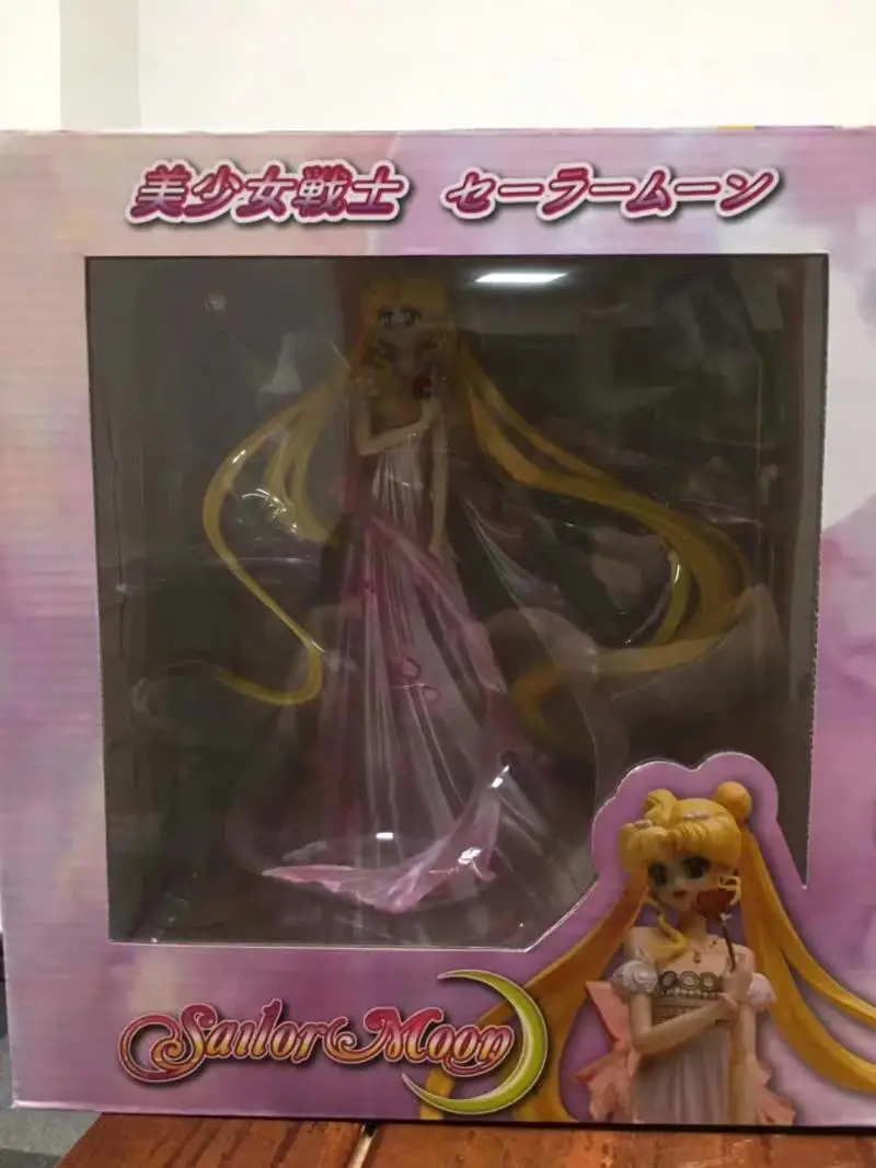 

Cute Anime Sailor Moon Tsukino Usagi Pink Wedding Dress Ver. GK PVC Action Figure Statue Collectible Model Toys Doll 25cm