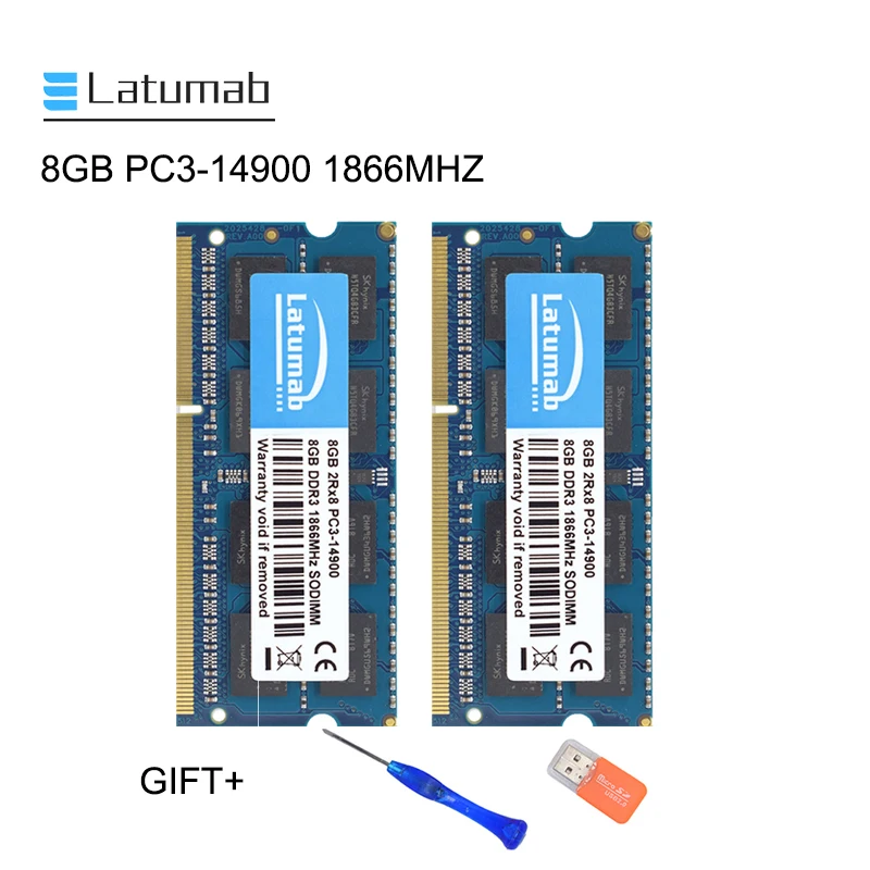 Latumab 8 ГБ 16 ГБ DDR3 1866 МГц PC3 14900 память для ноутбука So-DIMM Память RAM 204 шпильки 1,5 в ноутбук ПК модуль памяти ram
