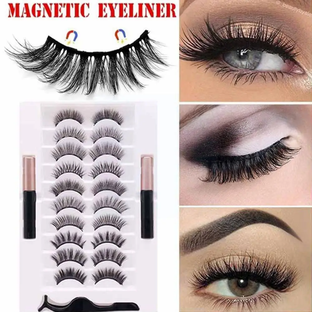 

Natural Magnetic Eyelashes Set False Lashes 3d Mink Eyeliner Waterproof Liquid Eyelashes Supplies Lasting Makeup Tweezer Wi F8A7