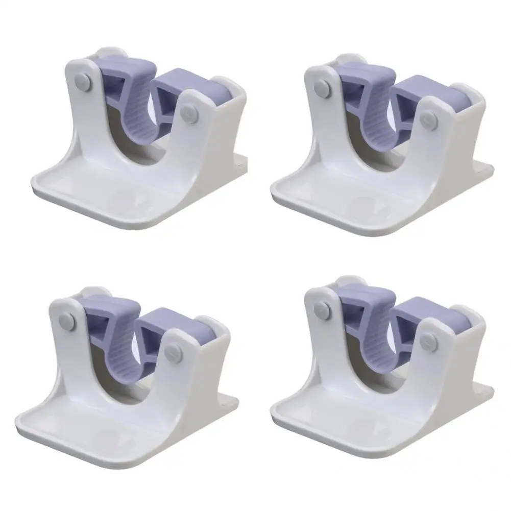 

Sturdy 4Pcs Practical Dustpan Mop Rack Plastic Broom Gripper Self-Adhesive for Hotel