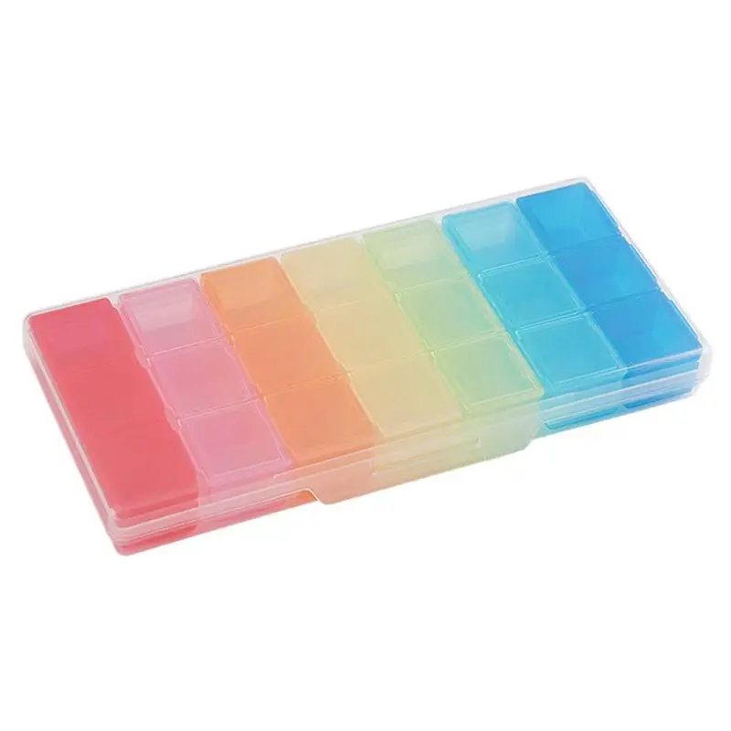 1 шт. 21 коробка для хранения ногтей с блестками серьги кольца Чехол таблеток