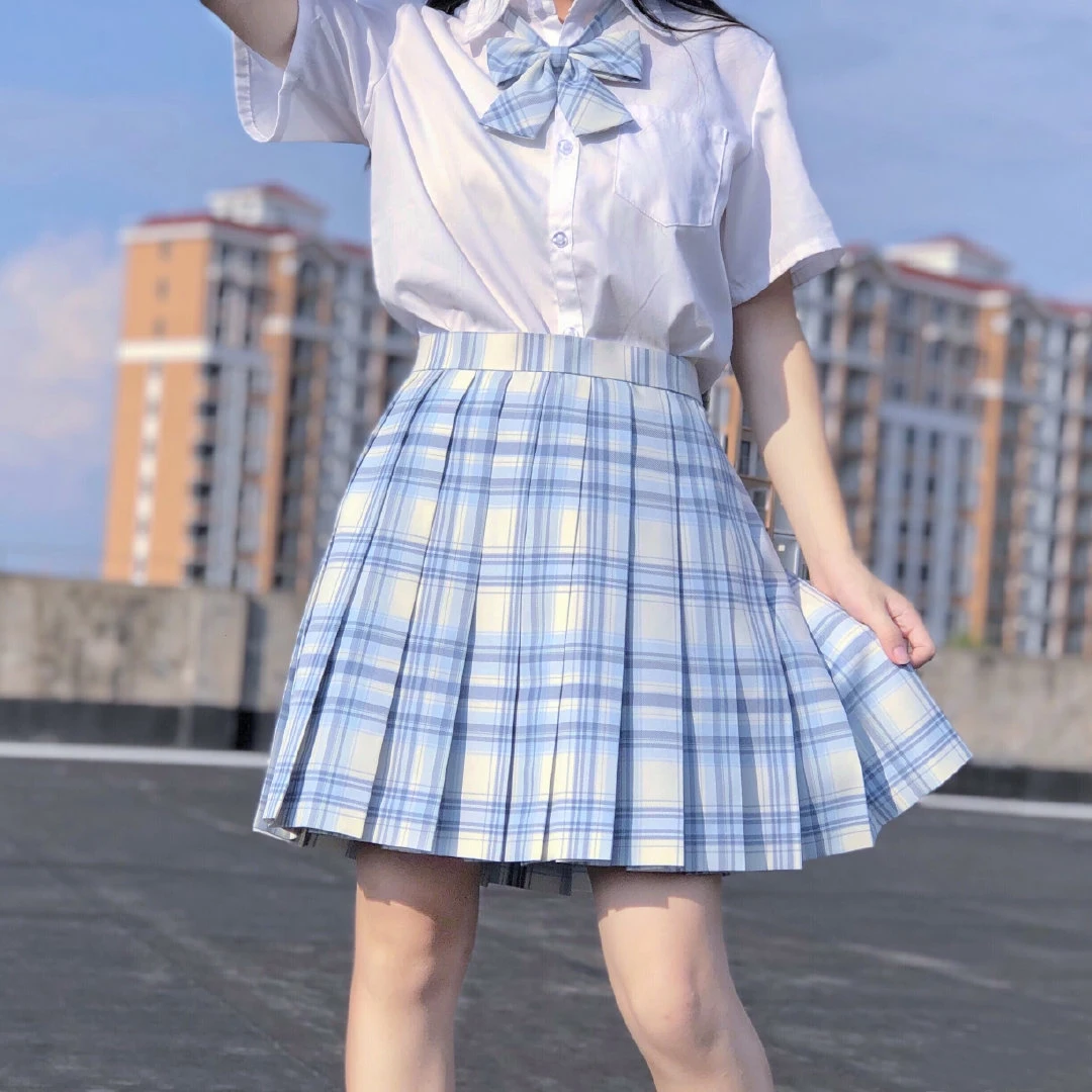 

Japanese Collection JK Pleated Skirt Jk Plaid Uniform Kawaii Sailor Skirt With Tie For Girls Students Four Seasons General 2XL