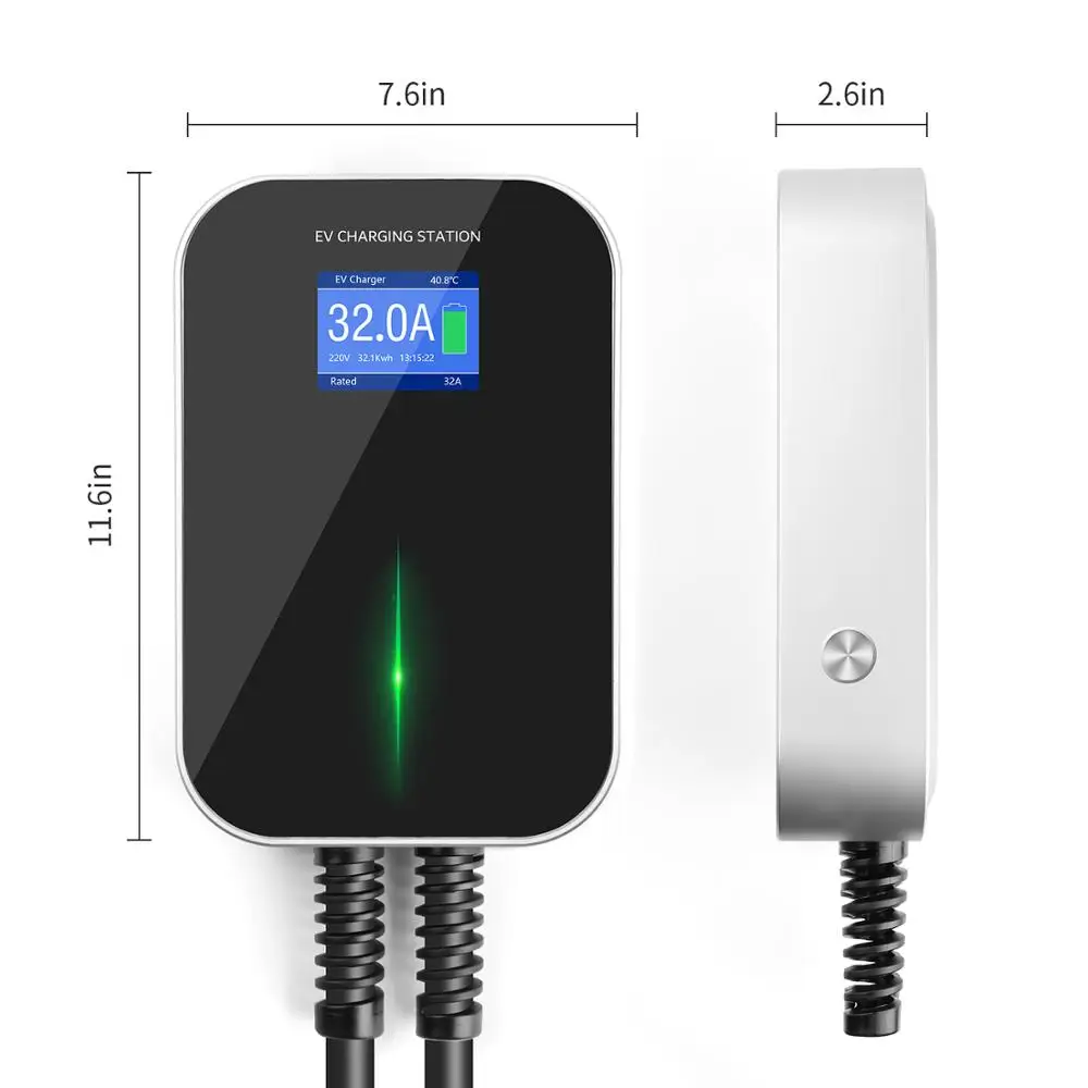 Тип 2 EV зарядное устройство 32A 1 фаза зарядная станция IEC 62196 EVSE Walbox для Audi Cooper Volkswagen