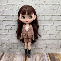 new handmade vintage gird suit coat tube top and skirt clothes for blyth barbie azone ob24 licca doll outfits accessories