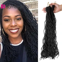 sambraid faux curly locs crochet hair 18 inch crochet braid synthetic braiding hair extensions soft locks 30 rootspack