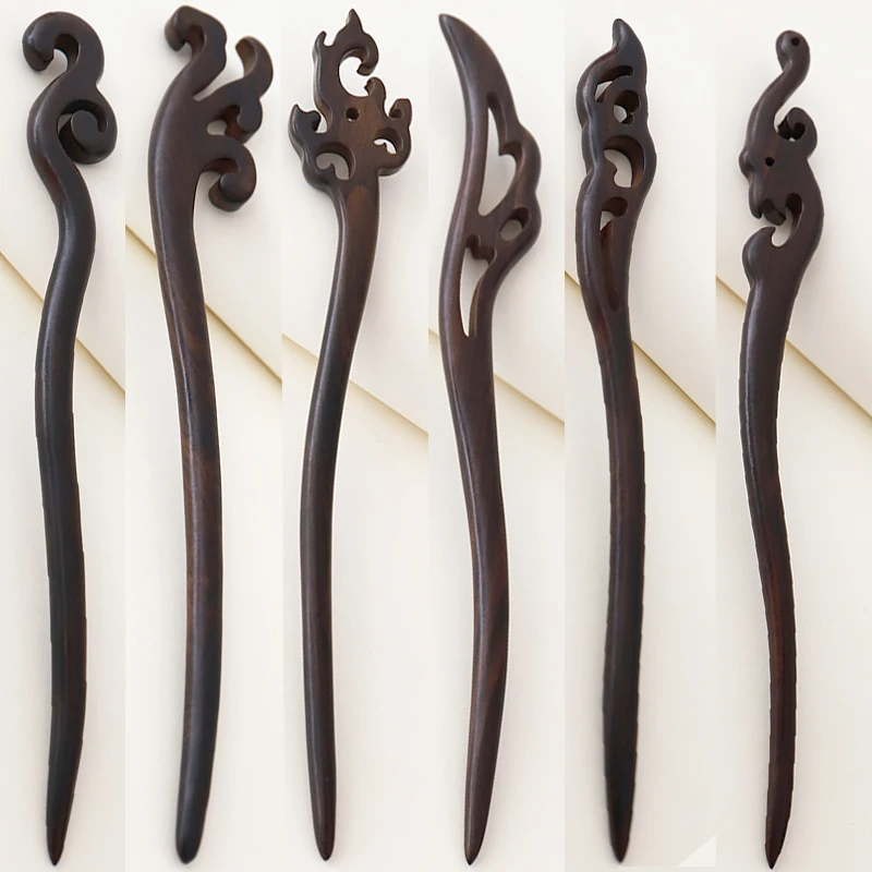 

Chinese style sandalwood retro series hairpin fashion handmade hollow carved hair stick female hair accessories