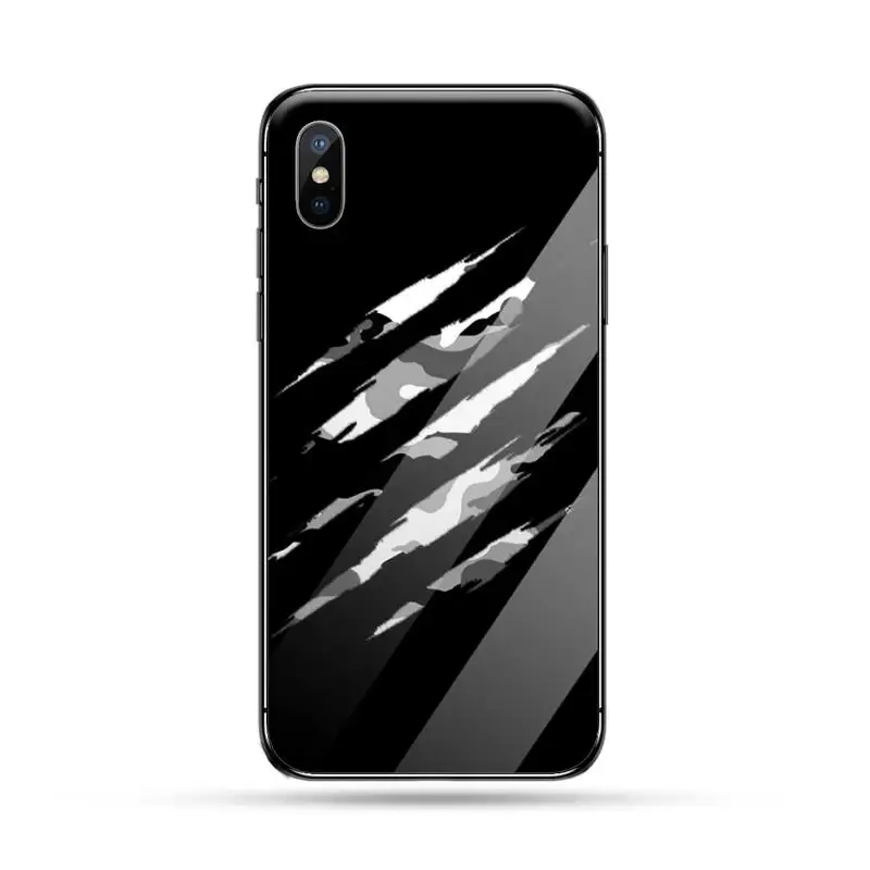 

Army Green Camouflage Phone Case Tempered glass For iphone 5C 6 6S 7 8 plus X XS XR 11 PRO MAX