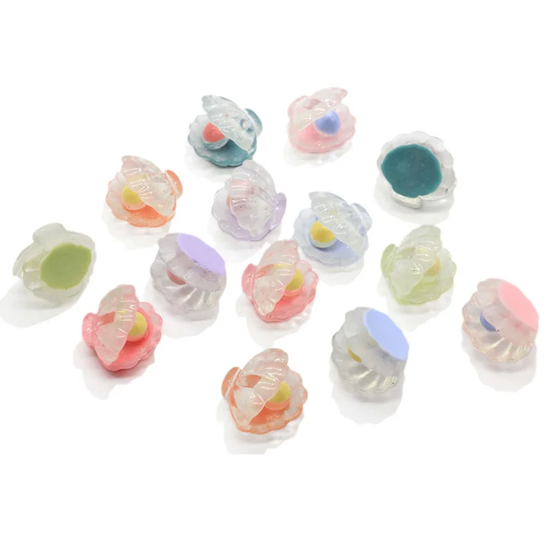 

10Pcs/lot Imitation Pearl Scallop Flatback Resin Cabochon Scrapbooking Craft Phone Decoration DIY Jewelry Hair Bows Accessories