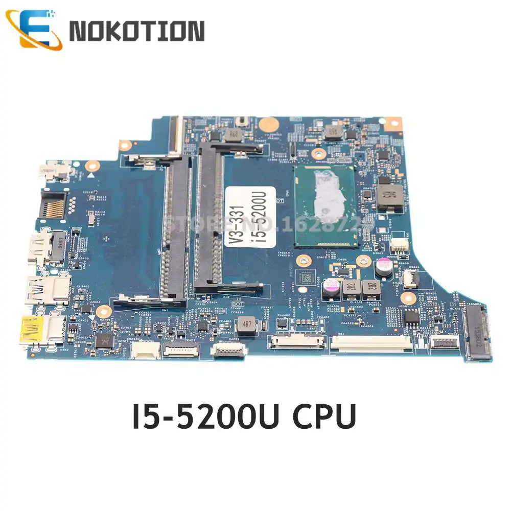 

NOKOTION For ACER V3-331 V3-371 Laptop Motherboard NBMPG11002 NB.MPG11.002 VA30-HB MB 13334-1M 448.02B16.001M I5-5200U CPU