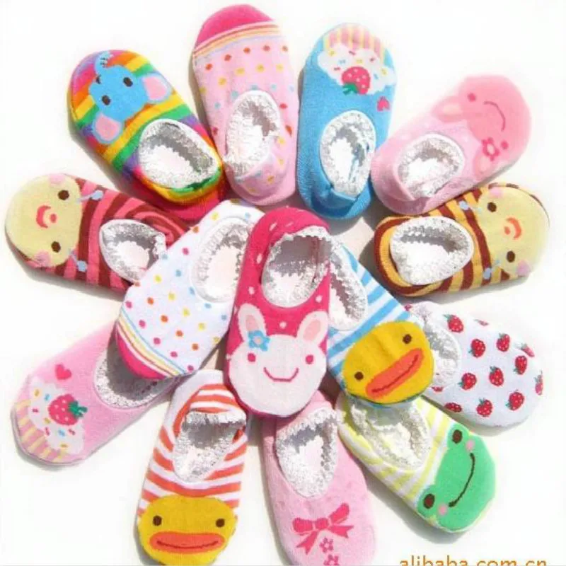 

Летние Стиль с мультипликационным животным принтом для маленьких мальчиков и девочек, гольфы, хлопковые носки-тапочки От 0 до 2 лет Детские носки-подследники 12 пар/лот