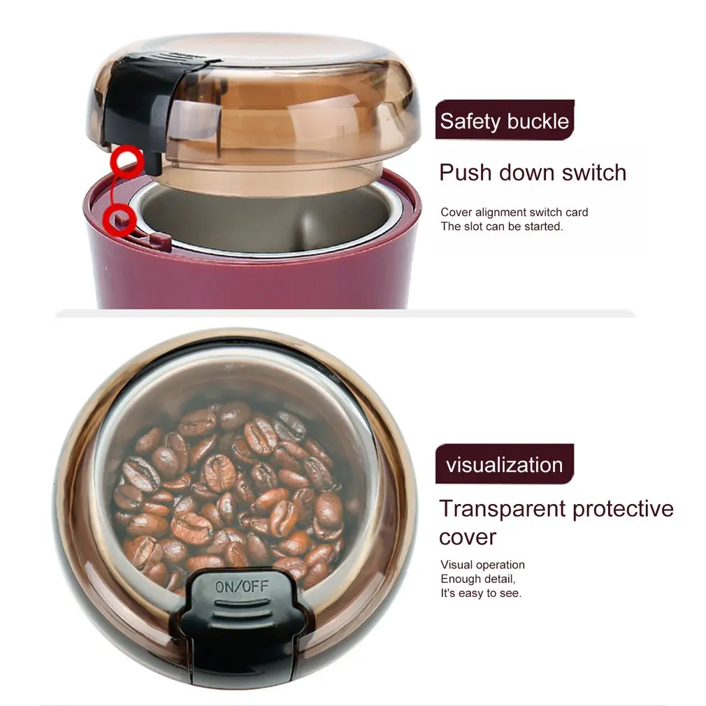 400W Electric Coffee Grinder Mini Kitchen Salt Pepper Powerful Beans Spices Nut Seed Bean Grind Molinillo Cafe | Бытовая техника