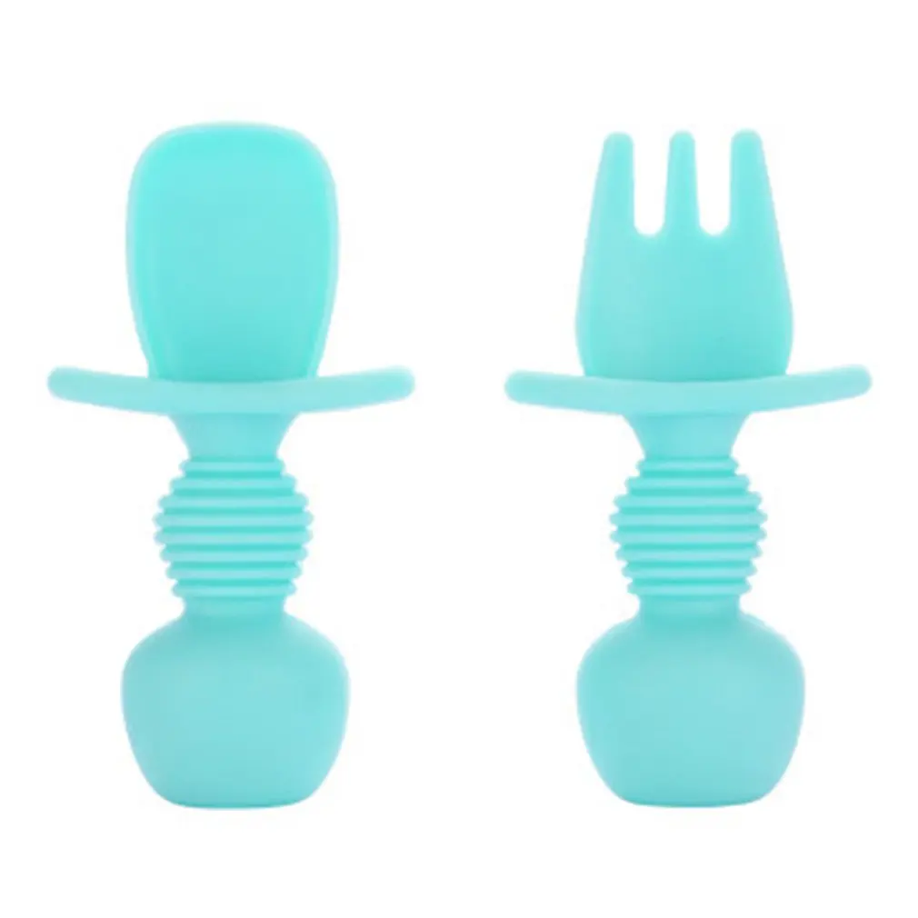 

Baby Learn To Eat Training Spoon Safe Material Food Feeding Spoon Food Grade Easy-to-clean Silicone Utensils