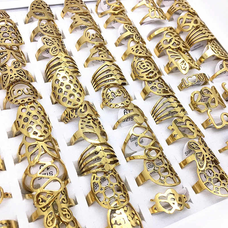 10 шт./партия вечерние кольца из нержавеющей стали|Кольца| |