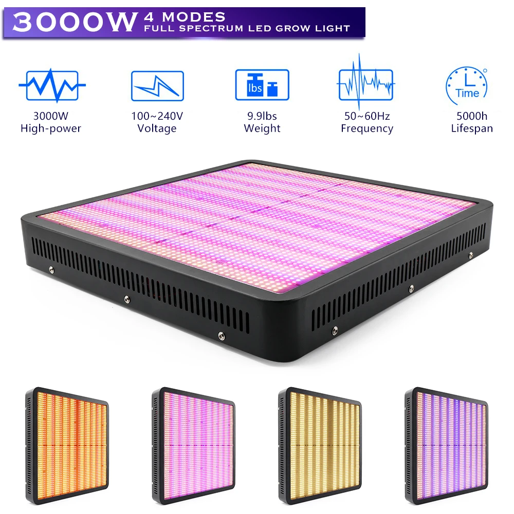 Led Grow Light Full Spectrum 3000W Growing Led Lamp Panel Phytolamp For Plants Hydroponics Cultivation Grow Tent Complete Kit