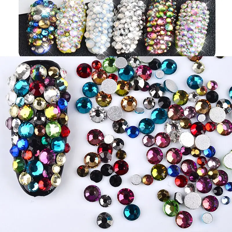 Фуксия цвет стразы s украшения для ногтей без фиксации из стекла и камня все