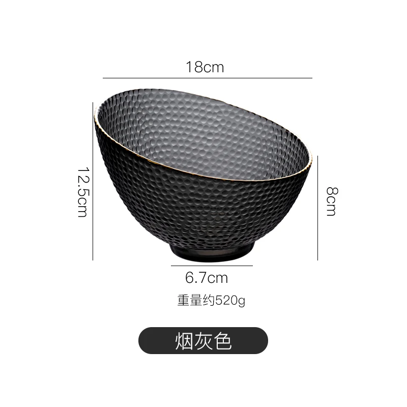 

Oblique Creativity Bowls Glass Colorful Household Vintage Fruit Bowl Salad Matcha Smoothie Talerze Obiadowe Tableware DK50BS