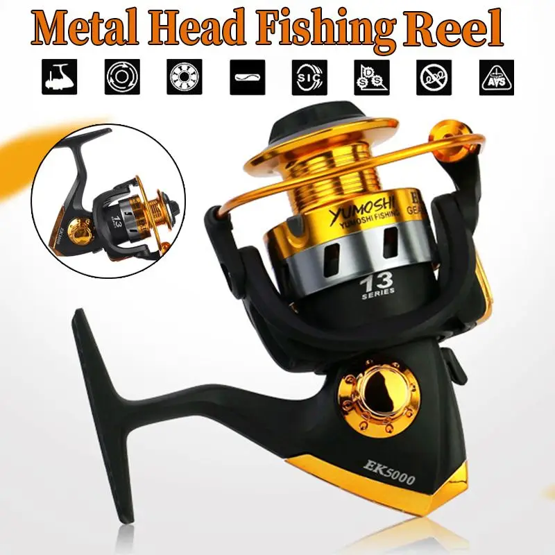 

Катушка для спиннинга, EK1000-7000 серии 13BB 5,1: 1 высокая Скорость металлический золотник спиннинг колесо для морской рыбалки для рыбалки на карпа