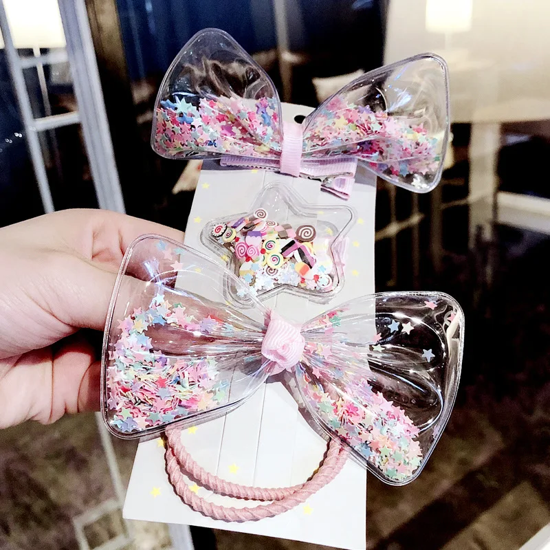 1 комплект из искусственной кожи с рисунком заколки для волос девочек Детские