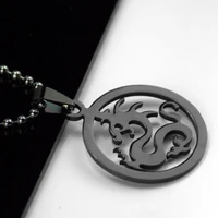 free shipping 1pcs anime charming pendant black necklaces titanium steel pendants jewelry dragon marvel super hero free chain