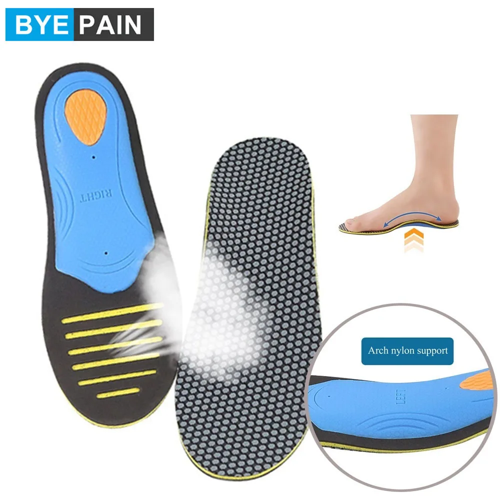 

BYEPAIN Men Woman EVA Orthopedic Insoles Orthotics flat foot Health Sole Pad for Shoes insert Arch Support pad dropshipping