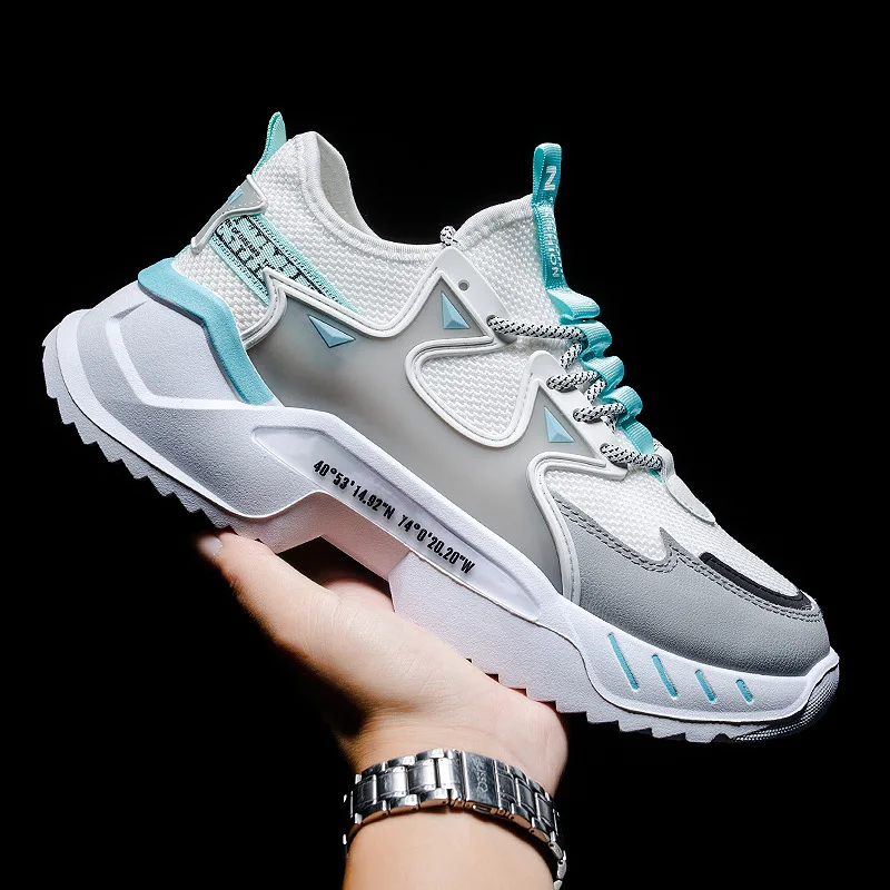 

2020 New Hot Fashion Thick-soled Lace-up Shoes Fashion Trend Casual Comfortable Breathable Mesh Sports Men's Shoes Sneakers