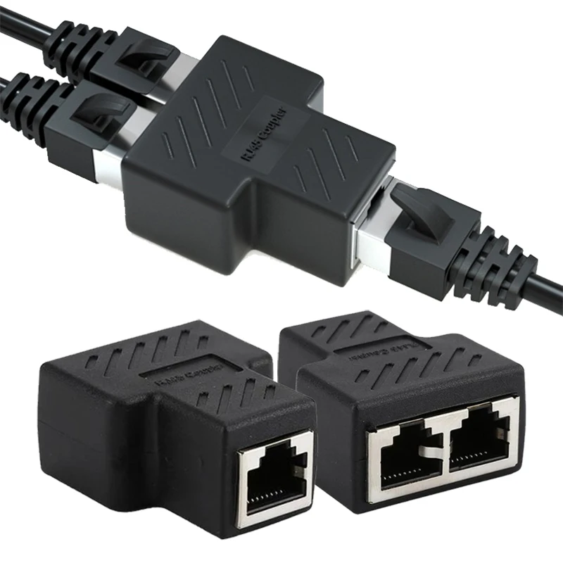 

Разветвитель кабеля RJ45, сетевой разветвитель сетевого кабеля 1 в 2, разветвитель, соединитель, контактный модульный разветвитель, разветвит...