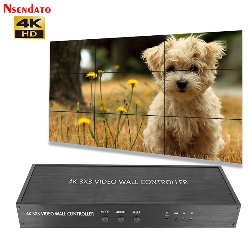 4K 3x3 HD TV Video Wall Controller Screen Stitching Processor Splicer 3x2 2x2 3x1 1x3 2x3 4x2 2x4 hd Video Display Controller